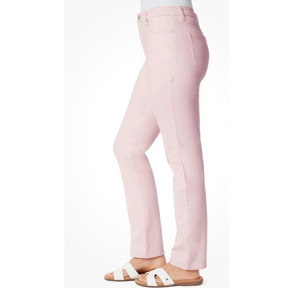 GLORIA VANDERBILT AMANDA SLIMMING JEAN HIGH RISE TAPERED LEG‎  PINK 14 SHORT #60